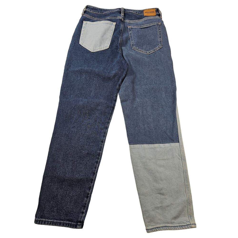Hollister Ultra Highrise Mom Patchwork Jeans 7 regular 28x27 ankle crop cbambray